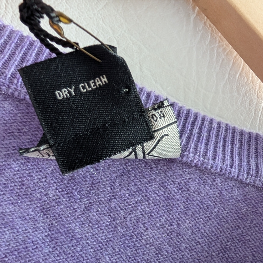 Jos A Bank Traveller's Cashmere Purple V-neck Pullover Knit Sweater - XL - Picture 5 of 14